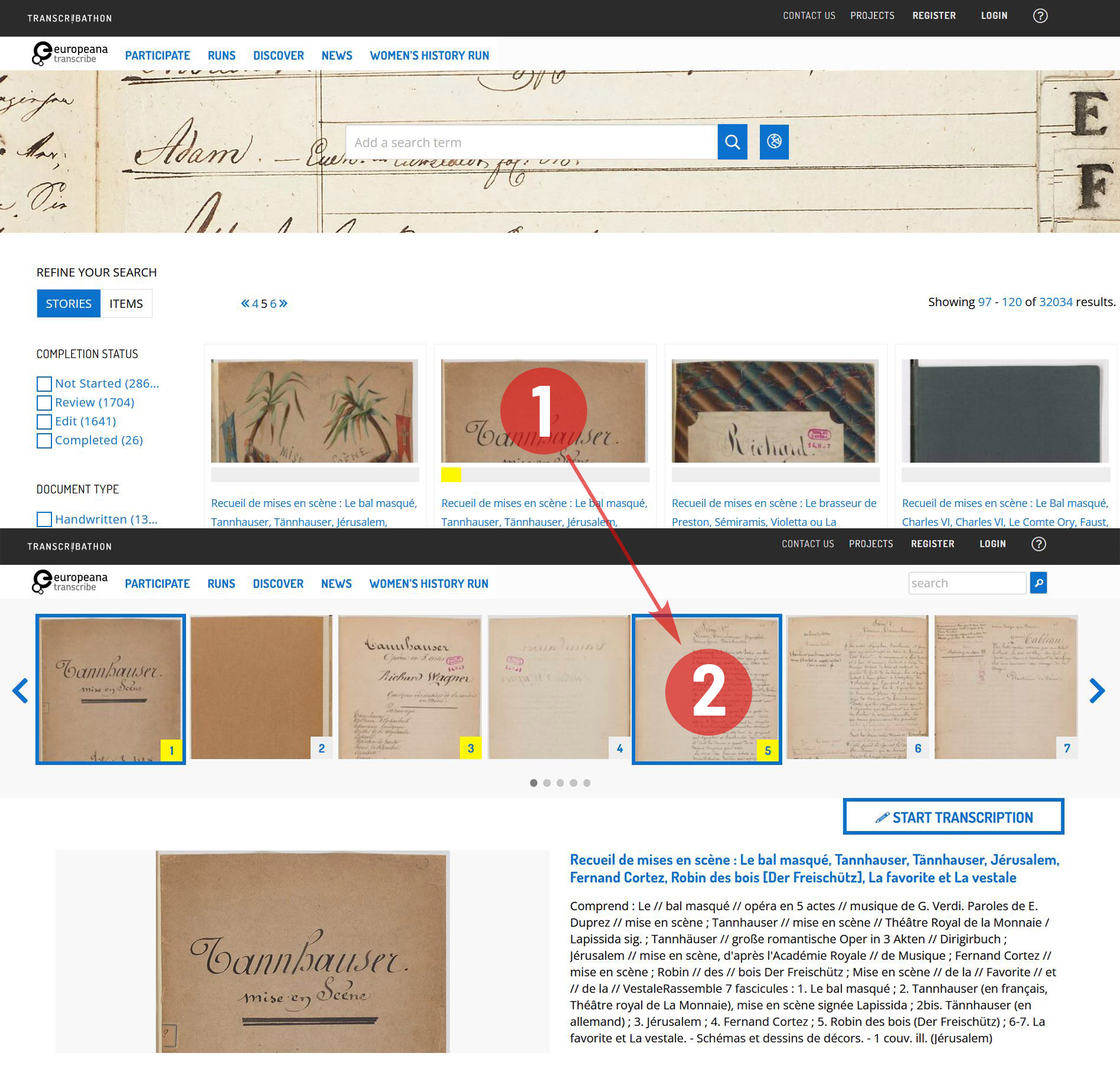 Tutorial English Europeana Transcribe